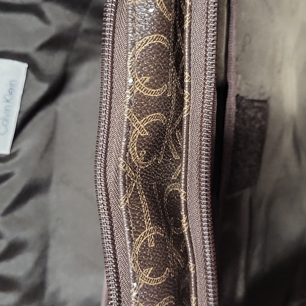 Calvin Klein Dark Brown Monogram Briefcase - Picture 7 of 9